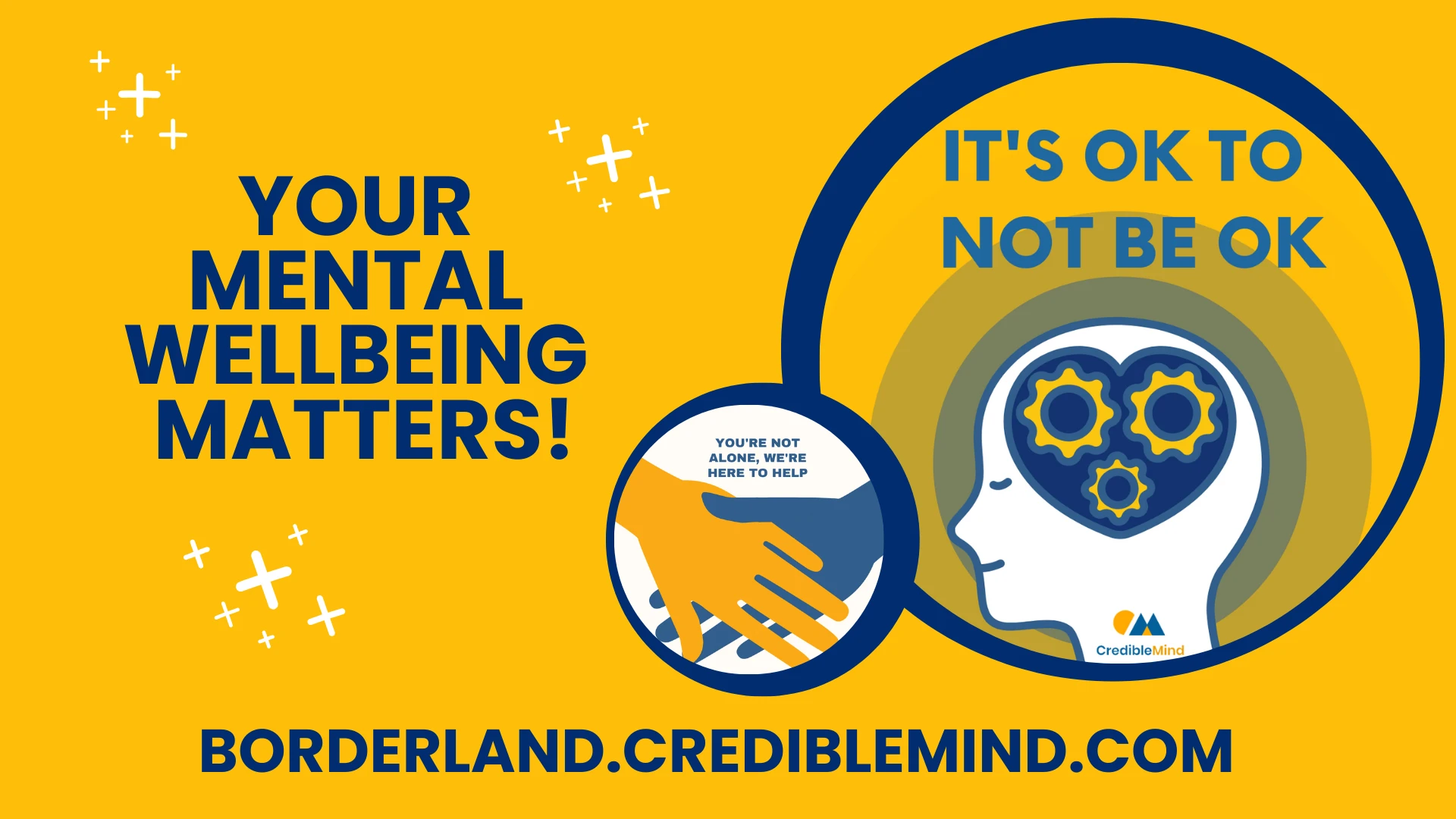 Your Mental Wellbeing Matters — It's OK to Not Be OK. Visit Borderland.CredibleMind.com