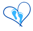 Blue heart with footprints