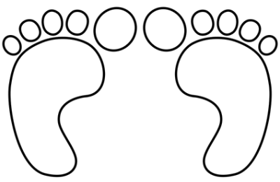 Two large foot outlines